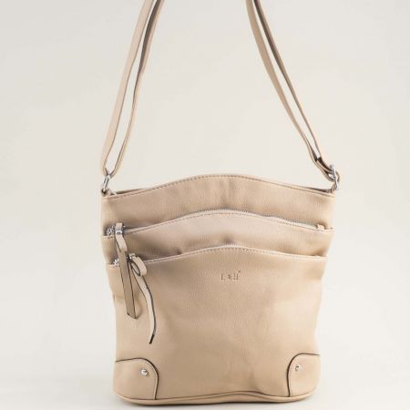 Ежедневна чанта през рамо от еко кожа в бежов цвят  ch20102tbj