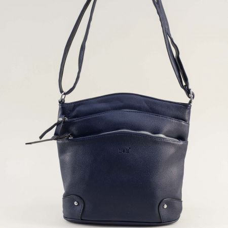 Дамска чанта през рамо в тъмносин цвят от еко кожа ch20102ts