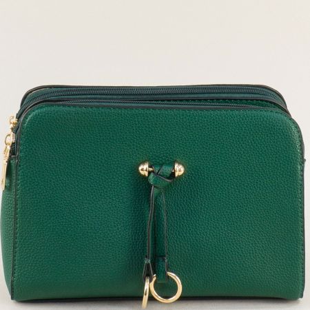 Изчистен модел дамска чанта в зелен цвят ch20231z