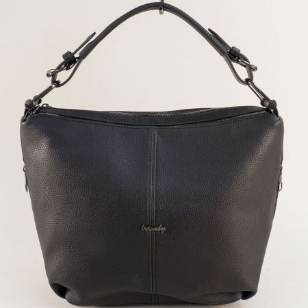 Дамска чанта в черен цвят с къса регулираща се дръжка ch20403ch