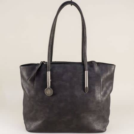 Дамска чанта в черен цвят с две средни дръжки ch208ch