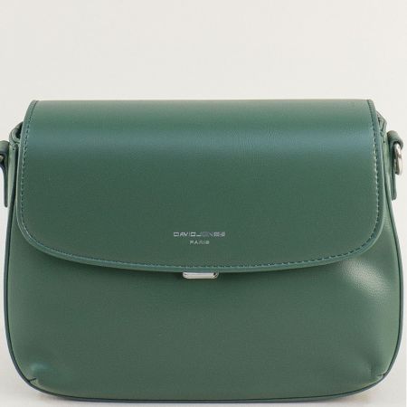 Дамска чанта в зелен цвят и заден джоб на DAVID JONES ch21022z