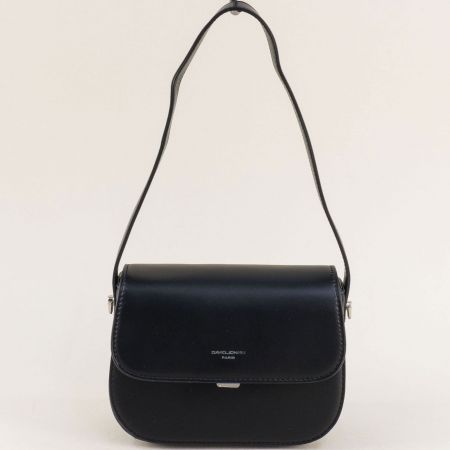 Изчистена дамска чанта с една преграда в черен цвят ch21109ch