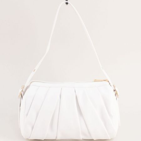 Ежедневна дамска чанта в бял цвят с къса дръжка ch22031b