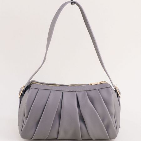 Интересна дамска чанта в сив цвят от еко кожа ch22031sv