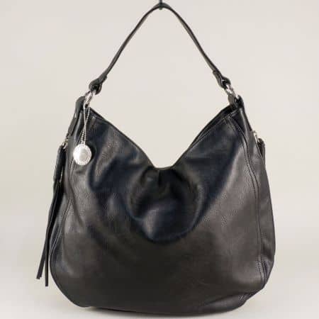 Дамска чанта, тип торба с две прегради в черен цвят ch223ch