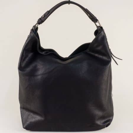 Дамска чанта, тип торба в черен цвят с две прегради ch2292ch