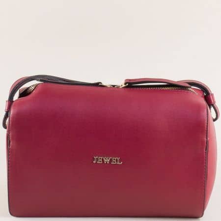 Дамска чанта  с дълга дръжка в цвят бордо ch2305bd