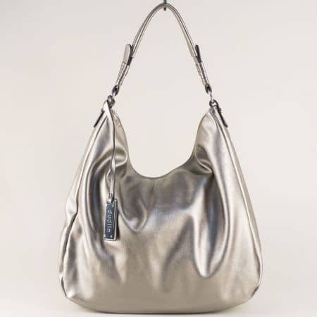 Бронзова дамска чанта, тип торба с къса и дълга дръжка ch2335225brz