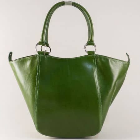 Кожена дамска чанта, променящя формата си в зелено ch2400z