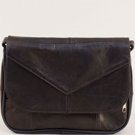 Кафява дамска чанта за през рамо естествена кожа ch242tk
