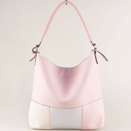 Розова дамска чанта, тип торба с органайзер ch244rz