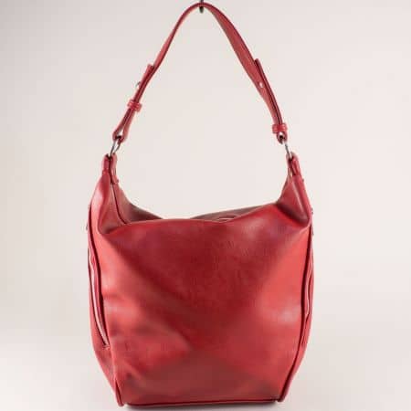 Дамска чанта, тип торба в червен цвят- БЪЛГАРИЯ ch2450chv