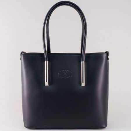 Дамска чанта- ИТАЛИЯ от естествена кожа в черно ch2502ch
