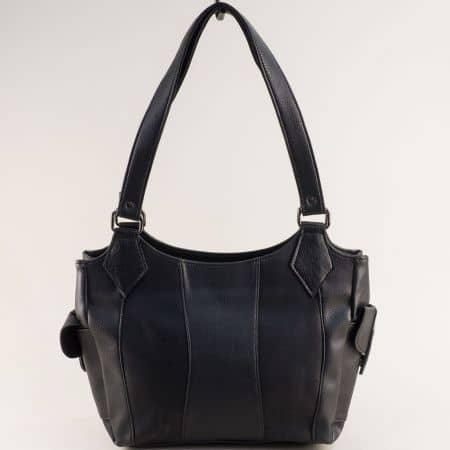 Ежедневна дамска чанта с къси дръжки в черно ch2720ch