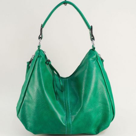 Зелена дамска чанта със заден джоб  ch2739z