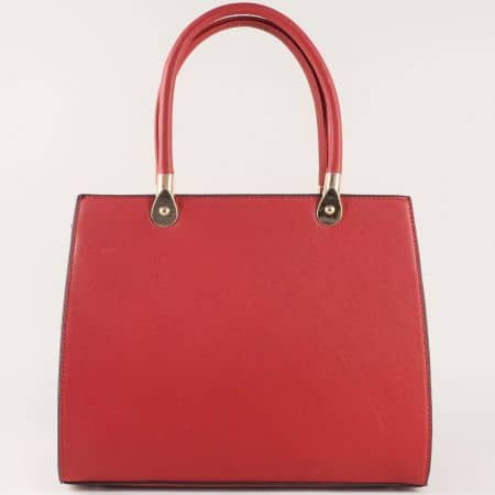 Червена дамска чанта с две къси и допълнителна дълга дръжка ch280016chv
