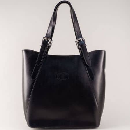 Черна дамска чанта- ИТАЛИЯ от естествена кожа ch2802ch
