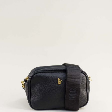 Дамска ежедневна чанта през рамо от еко кожа в черен цвят ch3053ch
