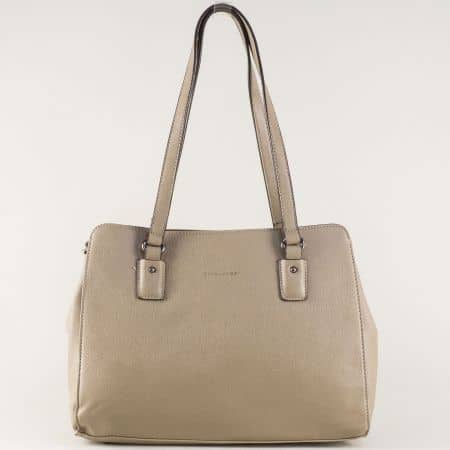 Кафява дамска чанта David Jones с две дръжки cm3256k
