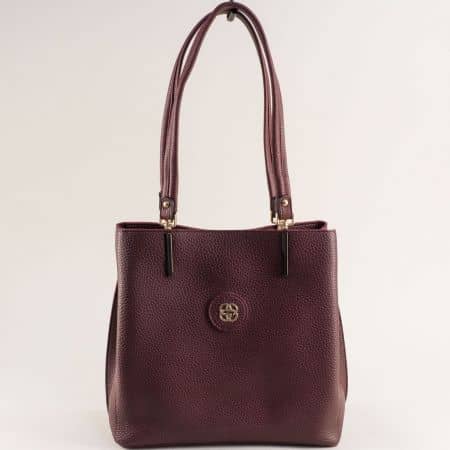 Ежедневна дамска чанта в цвят бордо ch333bd