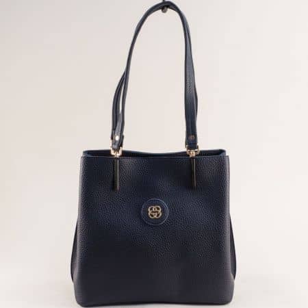 Дамска чанта с тънки дръжки в син цвят ch333s
