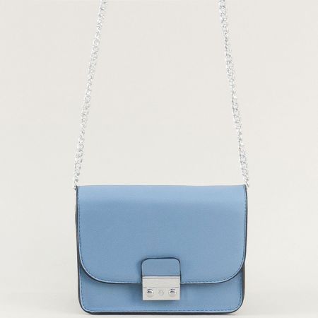 Кокетна дамска чанта в син цвят с дълга дръжка ch336s