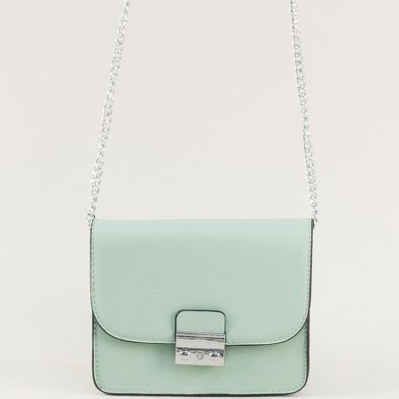 Компактна малка дамска чанта в зелен цвят ch336z