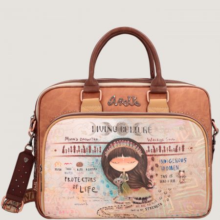 Испанска дамска чанта за лаптоп на ANEKKE в кафяв цвят ch36606-118
