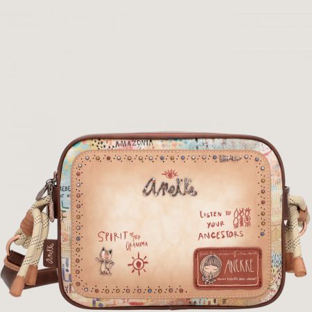 Компактна дамска чанта Anekke за през рамо в бежов цвят ch36623-188