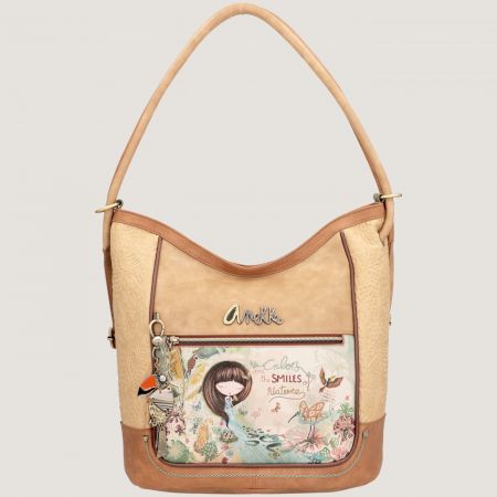 Дизайнерска дамска чанта Anekke в кафяво с декорация ch36705-172