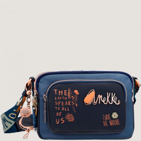 Компактна дамска чанта на испанската фирма ANEKKE в син цвят ch36763-183