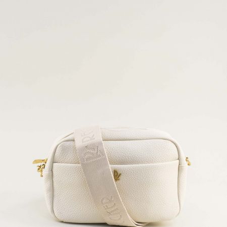 Ежедневна дамска чанта от еко кожа в бял цвят ch3839bj