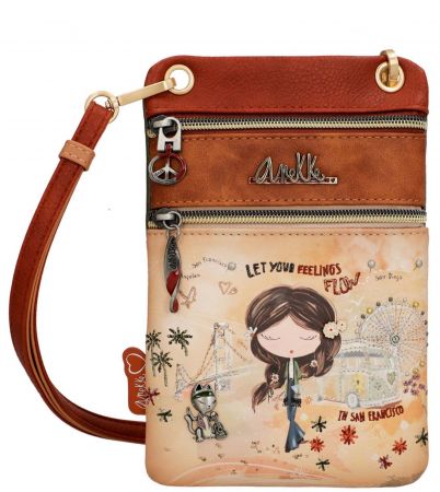 ANEKKE Peace & Love малка цветна дамска чанта с дълга дръжка ch38803-905