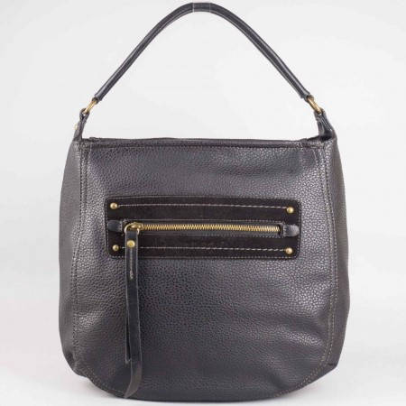Дамска чанта за всеки ден с преден джоб на френския производител David Jones в черен цвят ch3903-3ch