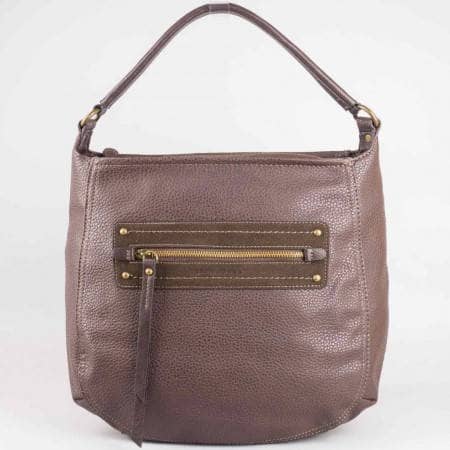 Дамска ежедневна чанта на френската марка David Jones в тъмно кафяв цвят ch3903-3kk