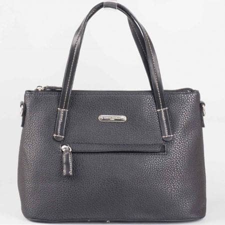 Дамска ежедневна чанта на известната френска марка David Jones в черен цвят ch3951-1ch