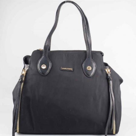 Дамска стилна чанта на френския производител David Jones в черен цвят ch3957-2ch