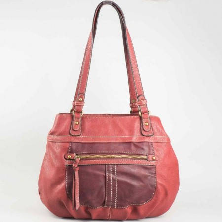Дамска практична чанта на френската марка David Jones в червен цвят ch3973-4chv