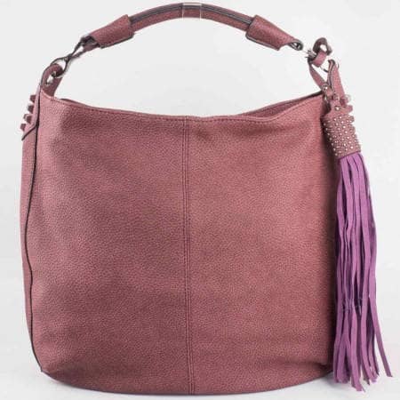 Дамска атрактивна чанта на френската марка David Jones в лилав цвят ch3983-2l