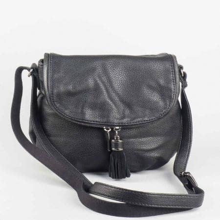 Дамска стилна чантичка на известния френски производител David Jones в черен цвят ch4005-1ch