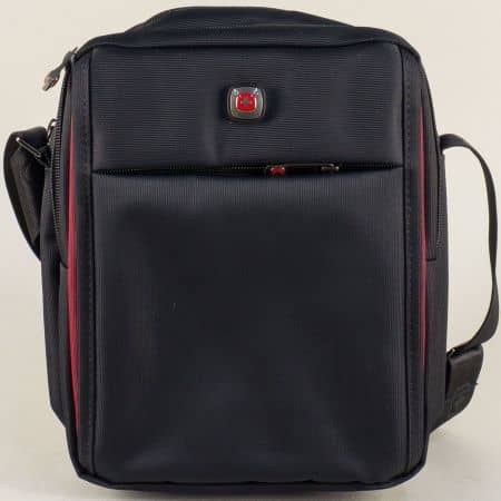 Мъжка чанта в черно и червено с две прегради- KML ch4017ch