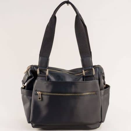Черна дамска чанта с къса и дълга дръжка ch401sch