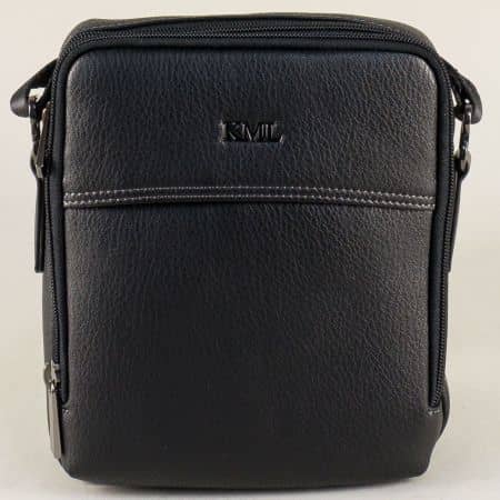 Черна мъжка чанта с практично разпределение ch407-28ch