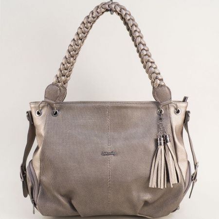 Ежедневна дамска чанта в цвят бронз ch416zbrz
