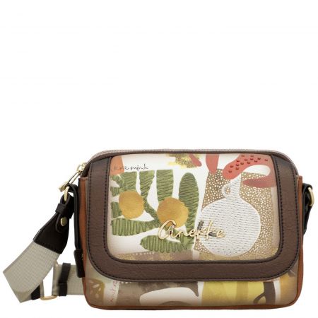Цветна дамска чанта ANEKKE за през рамо с декорирано капаче  ch42713-349
