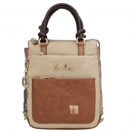 Модерна дамска раница с преден ефектен джоб и атрактивна  къса дръжка ANEKKE  ch42715-288