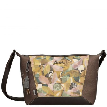 Кафява дамска чанта ANEKKE с модерна щампа на испански производител ch42723-544