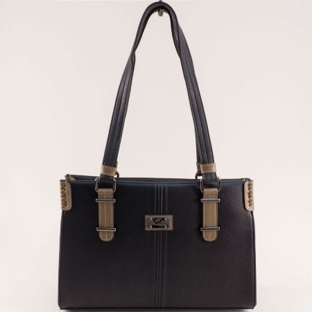 Стилна дамска чанта с тънки дръжки в черен цвят ch427chbj