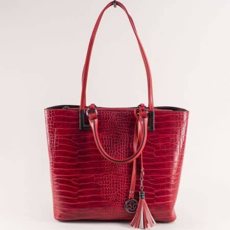 Червена дамска чанта ZEBRA ch432chv